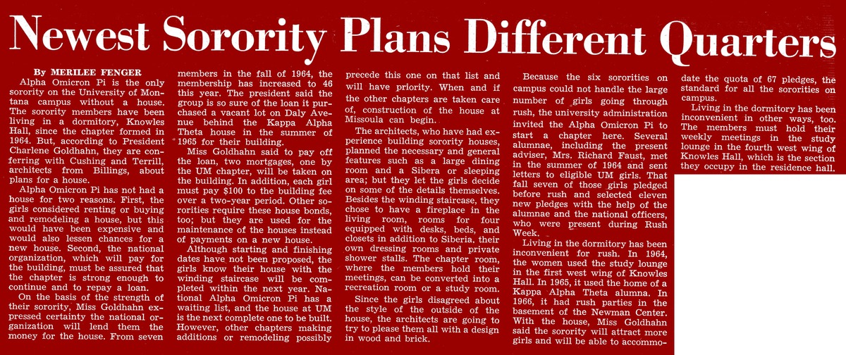 Newest Sorority Plans Different Quarters, page 7<br />
