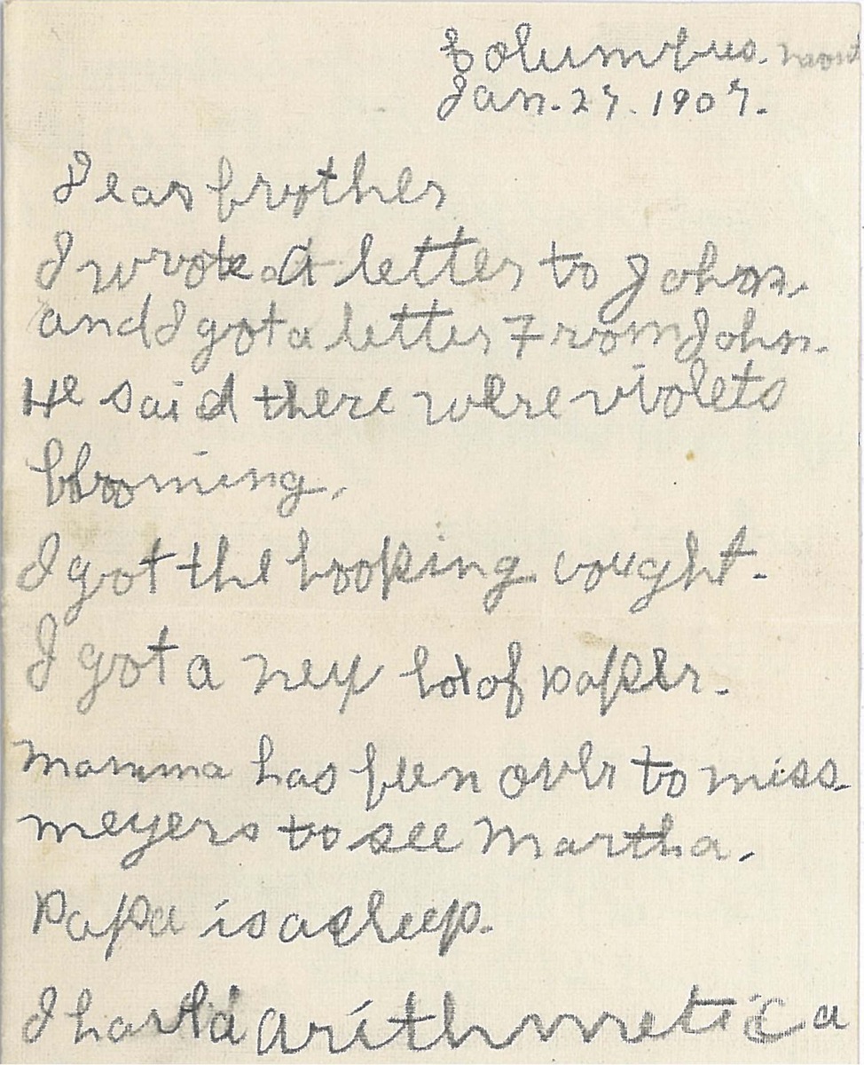 Letter from Ruth Line to Robert Line