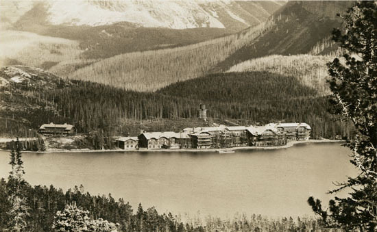 Swift Current Lake and Many Glacier Hotel