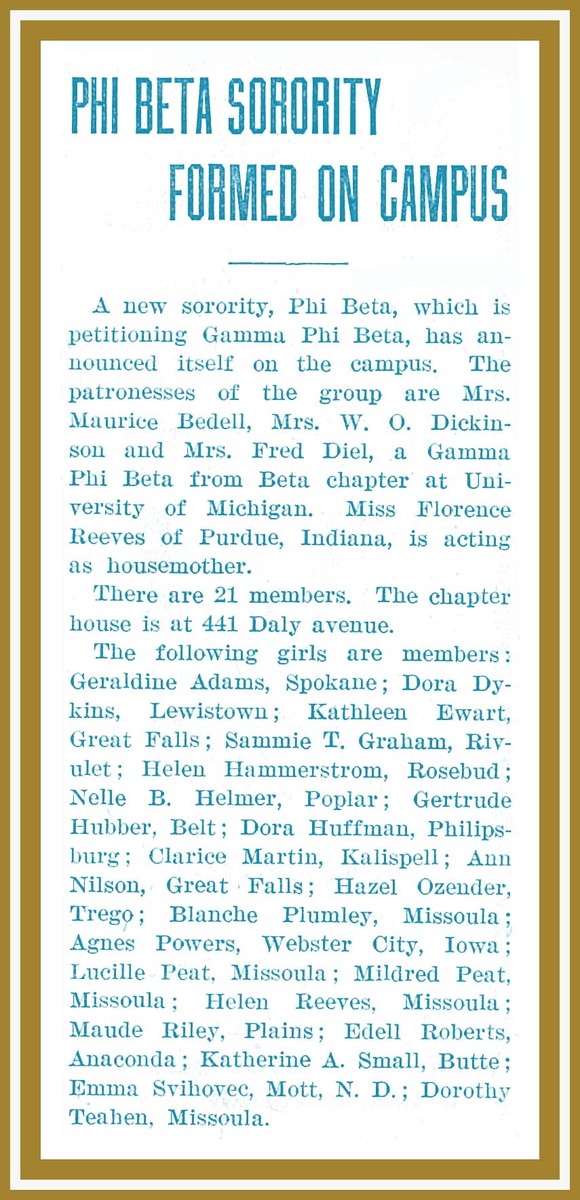 Phi Beta Sorority Formed On Campus, page 4<br />
