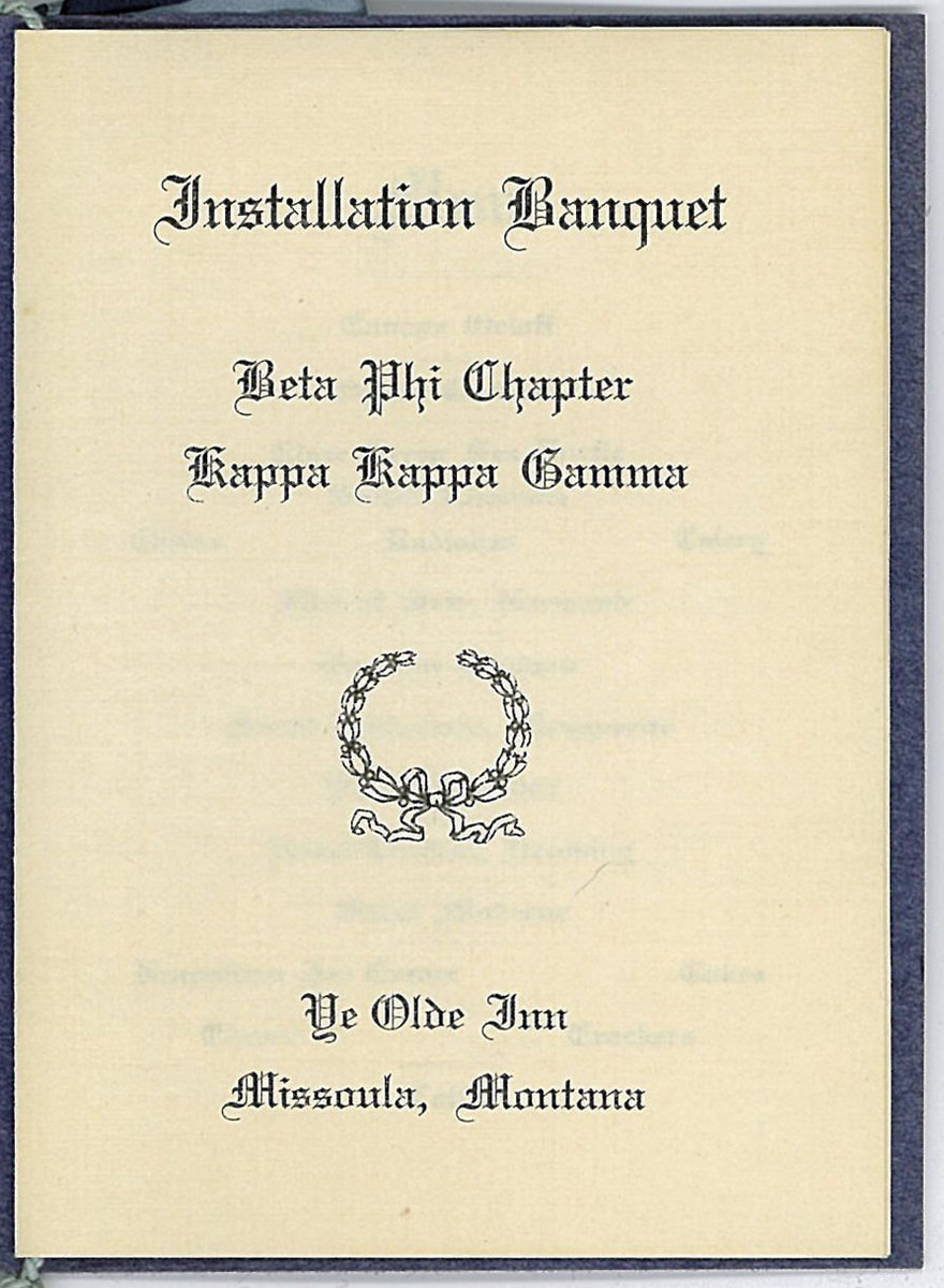 Program for Beta Phi Chapter of Kappa Kappa Gamma Installation Ceremony