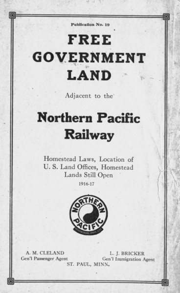 Free Government Land Adjacent to the Northern Pacific Railway, cover.