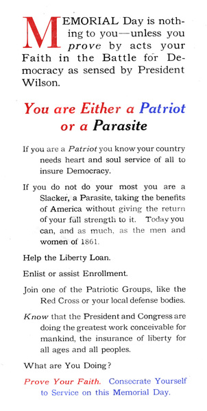 You are Either a Patriot or a Parasite
