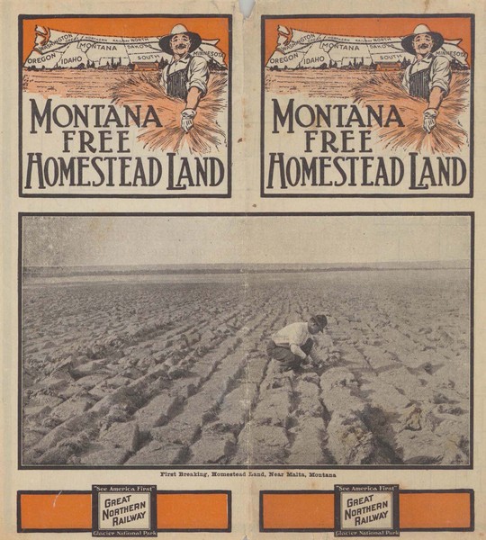 Montana Free Homestead Land, verso, cover.