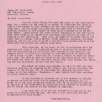 Letter to Fraternity Houses from University President, Charles H. Clapp<br /><br />
