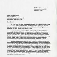 Letter to Emilie Buchwald, August 14, 1998