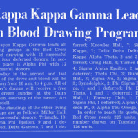 Kappa Kappa Gamma Leads in Blood Drawing Program, page 1<br /><br />
