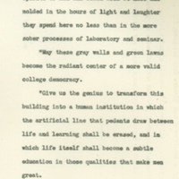 Dedication of the Student Union Building, Speech, page 7.