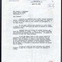 Letter to Senator Ernest McFarland from proponents of Lehman-Humphrey bill, 1952