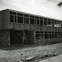 Construction of the north side of the Lodge.