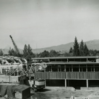 Construction of the south side of the lodge.