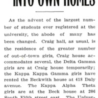 Sororities Go Into Own Homes, page 9