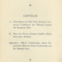 The German White-Book, table of contents. 