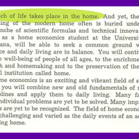 UM Department of Home Economics, page 1.