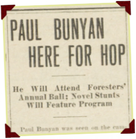 Paul Bunyan Here For Hop, Kaimin, February 26, 1926