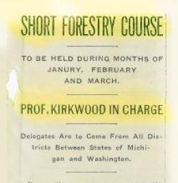 "Short Forestry Course," Kaimin, December 16, 1909