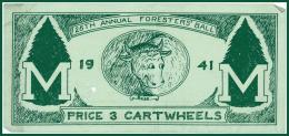 Foresters' Ball Ticket, February 21, 1941