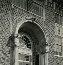 Photograph of building entrance, ca. 1925, Mss 249, Rollin H. McKay Photographs, 94-1260