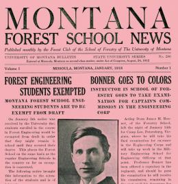 Montana Forest School News, Vol. 1, No. 1, January 31, 1918