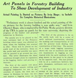 "Art Panels in Forestry Building to Show Development of Industry," Kaimin, April 3, 1934