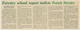 "Forestry School Report Indicts Forest Service," Kaimin, December 1, 1970