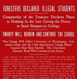 "Foresters Declared Illegal Students," Kaimin, January 27, 1910