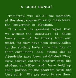 "A Good Bunch," Kaimin, March 30, 1911