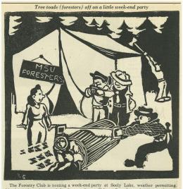 "Tree Toads Off on a Weekend Party," Kaimin, May 18, 1945