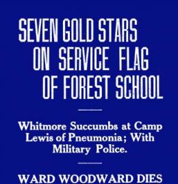 "Seven Gold Stars on Service Flag of Forest School," Kaimin, November 14, 1918