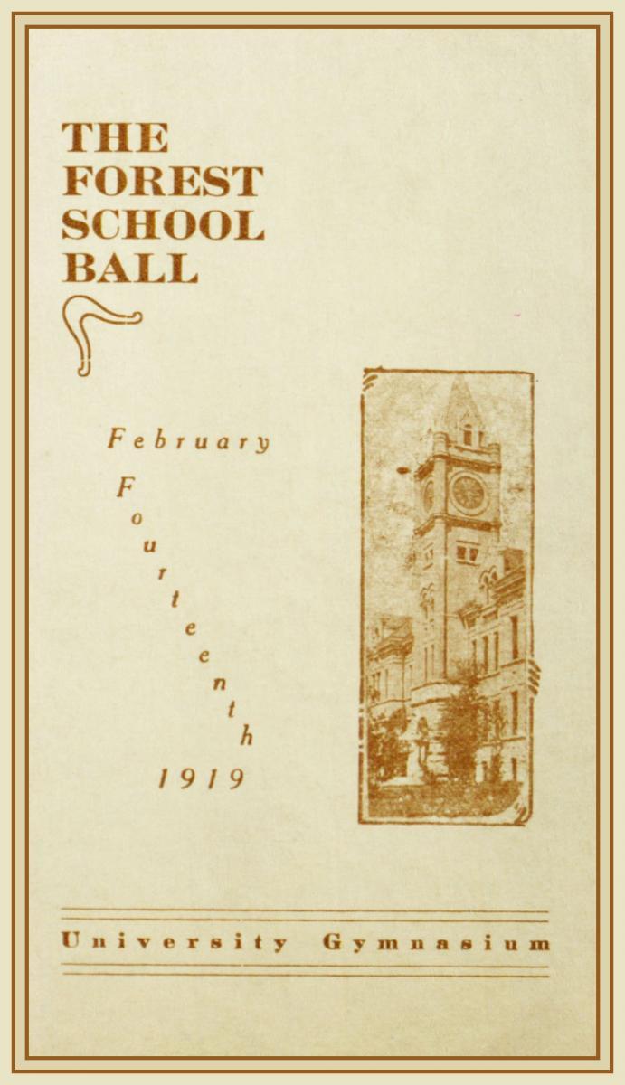 Foresters Ball Dance Card, February 14, 1919, cover